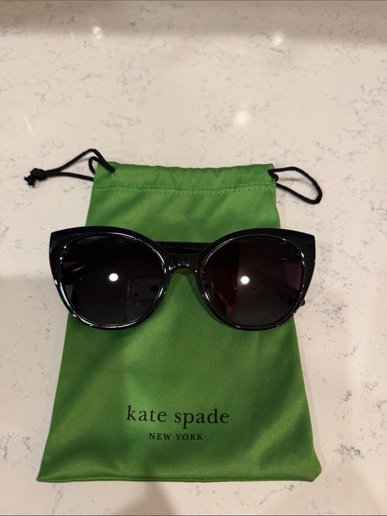 kate spade Accessories - kate spade Cat Eye Black Sunglasses with Green Branded Pouch